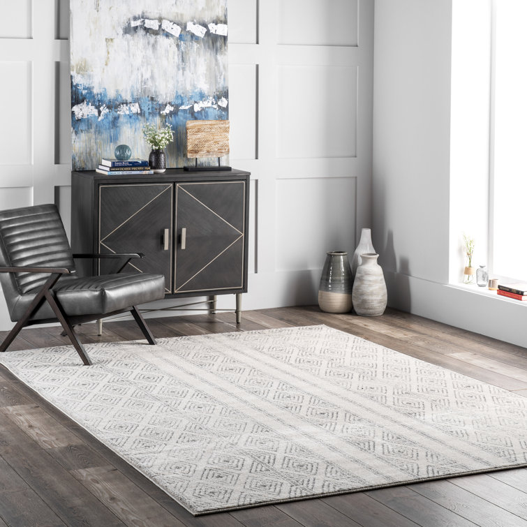 Foundry Select Warleigh Geometric Gray Area Rug & Reviews Wayfair